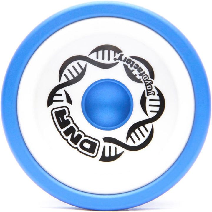 YoyoFactory DNA Yo-Yo - Blau Weiss (Metall Yoyo, Schnur, Kugellager & Anleitung enthalten), Blau Wei