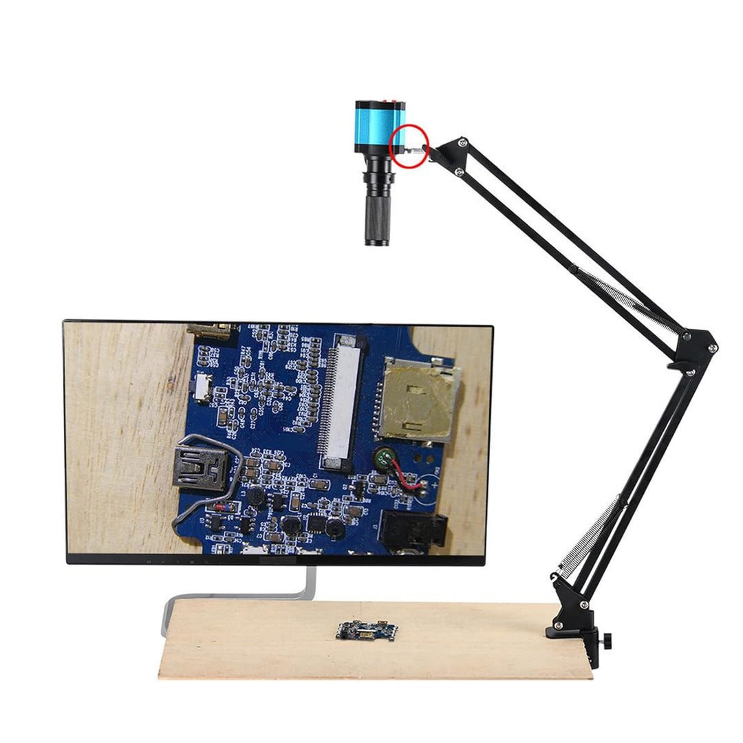 Mikroskop-Gelenkarmständer, 360° Drehbar, HDMI-USB-Kameraobjektivhalter mit 50-mm-Objektivbefestigun