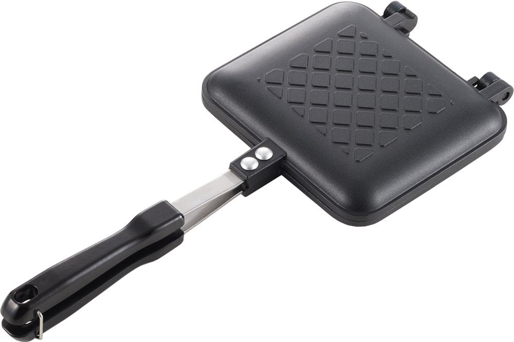 Yoshikawa SJ2408 Hot Sandwich Maker, knusprig gegrillt, einzeln, fluorbehandelt, für Gasherde, schwa