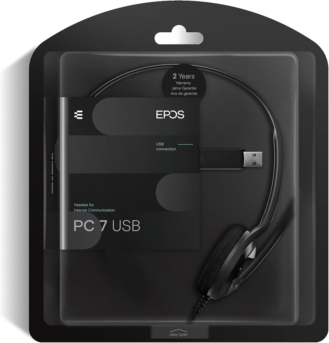 EPOS PC7 USB Mono-Headset für PC & Mac - Leichtes kabelgebundenes On-Ear-Headset, Mikrofon mit Geräu