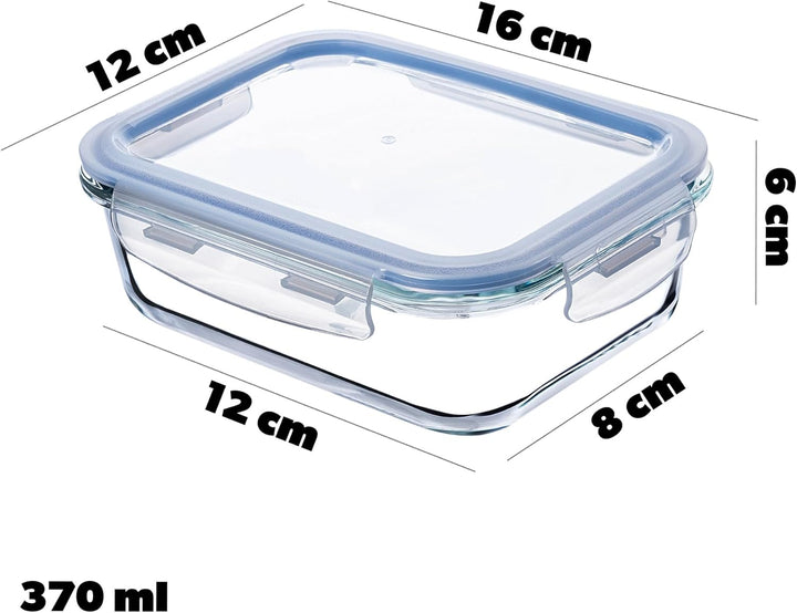 KADAX Glasbehälter Set mit Deckel, 3 Grössen 370/1300/1520 ml, luftdichte Frischhaltedosen aus Glas,