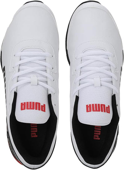 PUMA Herren Equate Sl Strassen-Laufschuh 46 EU Puma White Puma Black High Risk Red, 46 EU Puma White