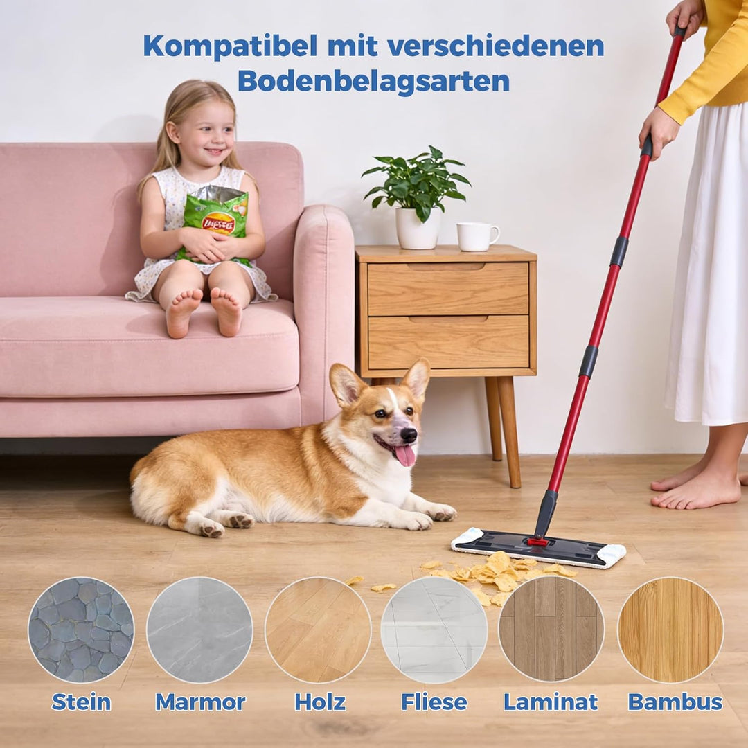 6 Stück für Vileda H2PrO Bodenwischer Ersatzbezug, Mikrofaser Wischmopp Bezug für alle Hartböden, Ma