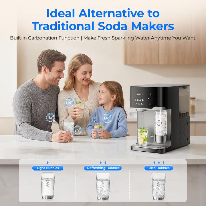 Osmoseanlage Wasserbar mit Wassersprudler, Auftisch Heisswasserspender & Eiswasserspender, 6-Stufen