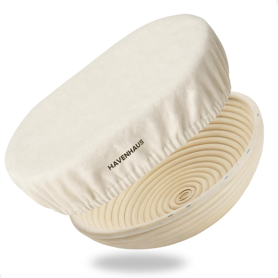 HAVENHAUS Backset Brotkorb Dänisch - Gärkörbchen Backen Set Sauerteig Brot Dänischer Schneebesen Gär