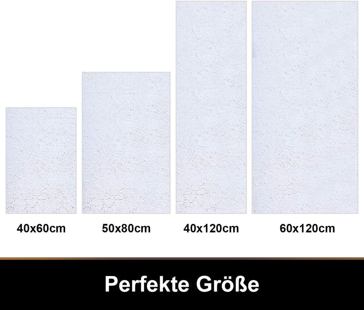 Homaxy rutschfeste Badematte Chenille Badezimmerteppich Mikrofaser Badteppich Saugfähige Hochflor Ba