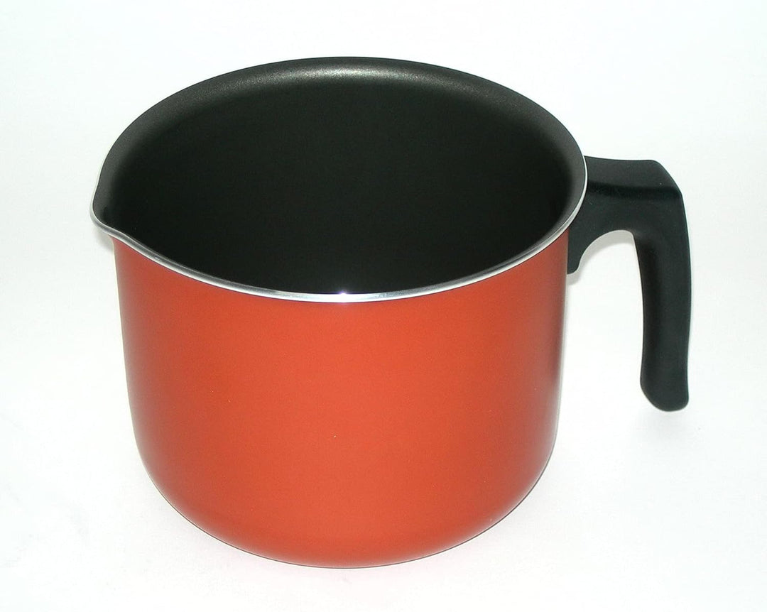 Alluflon Zecchino Milchkocher mit Schnabel, Durchmesser 10 cm, 1 Griff, Aluminium, Orange