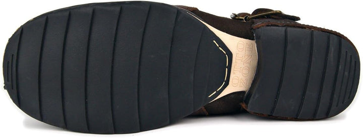 COWSDELLA Herren Stiefel aus Leder Rindsleder mit Gummisohle Biker Motorrad Boots mit Reissverschlus