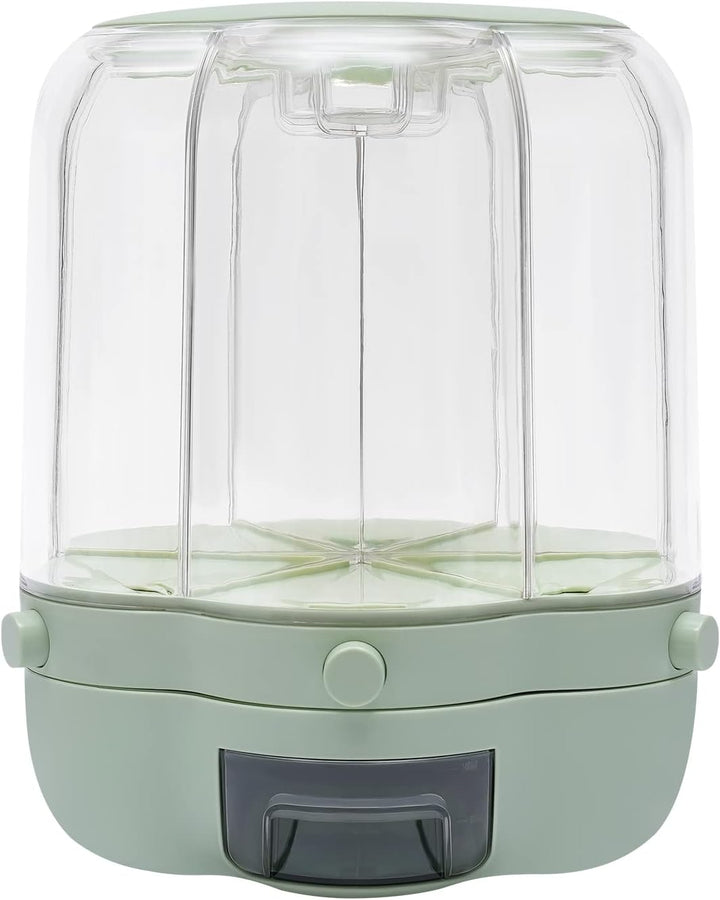 Müslispender 360° drehbar, 6-in-1 Müslibehälter Cerealienspender Cornflakes Spender, Sichtbares Desi