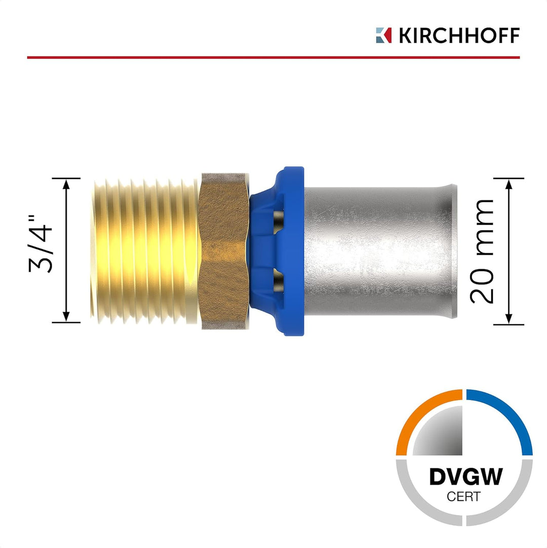 KIRCHHOFF | MSVR Rohr | 5er Set | Pressfitting 20 mm x 3/4" | Aluverbundrohr | für Heizung | Fussbod