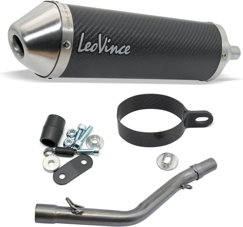 Endschalldämpfer LeoVince SLIP-ON X-FIGHT, Carbon, Edelstahl Kappe, mit Zulassung für Rieju MRT 50 /