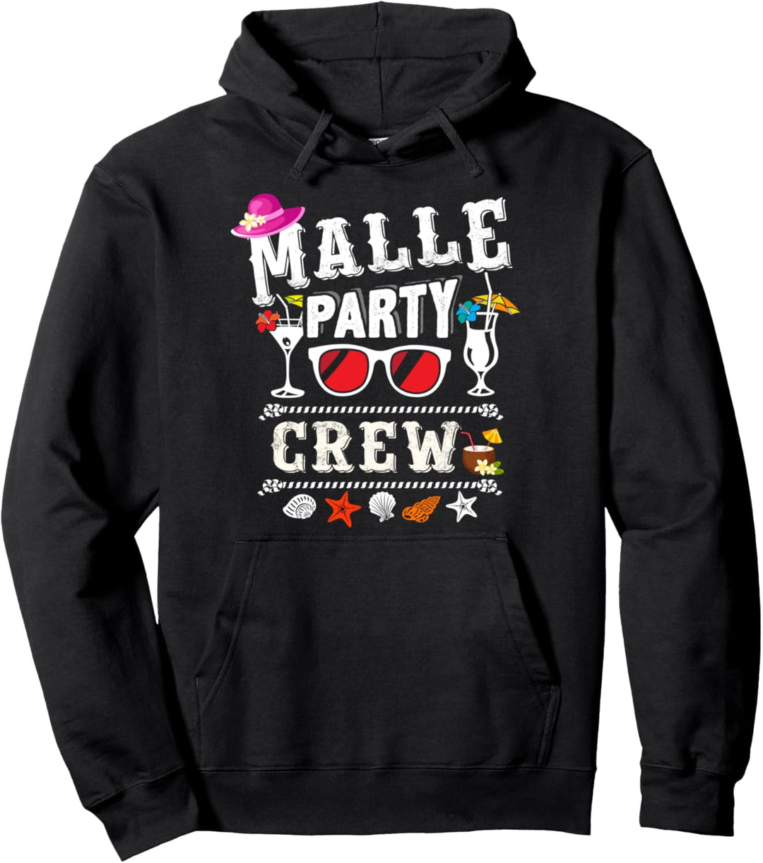 Malle Party Crew Outfit Buntes Mallorca Urlaub Design Pullover Hoodie