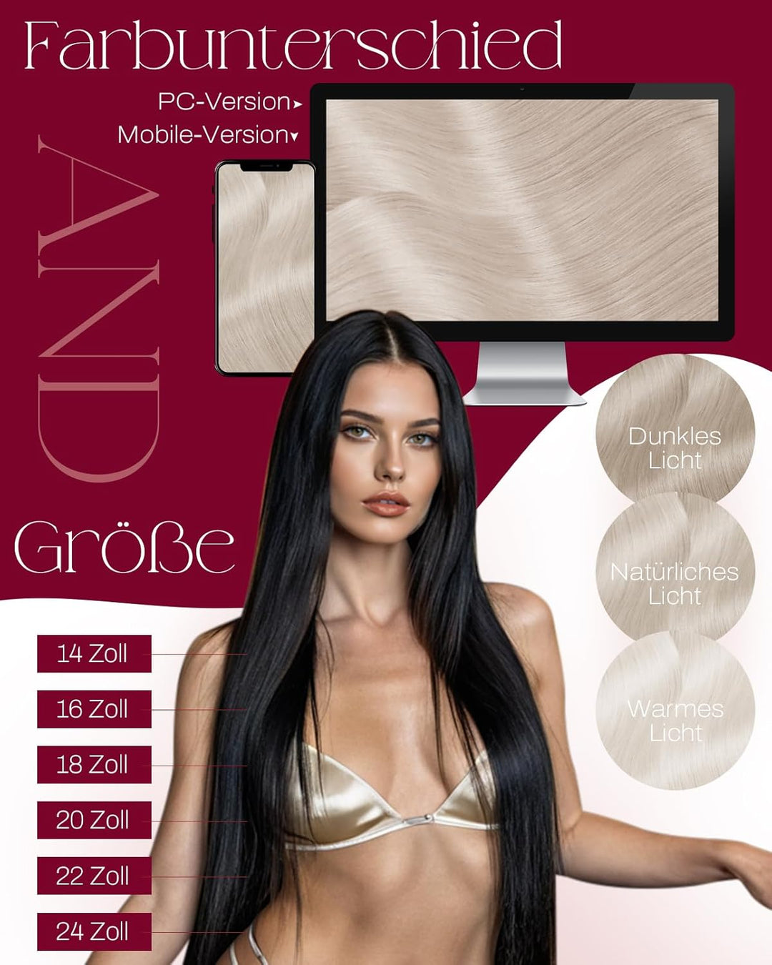 Moresoo Echthaar Tressen zum Einnähen Blond Haartressen Echthaar 50cm Haarverlängerung Tressen Echth