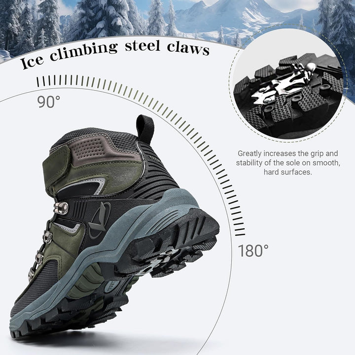 ASHION Jungen Winterschuhe Kinder Schneestiefel gefüttert und wasserdicht – rutschfeste Outdoor Wand