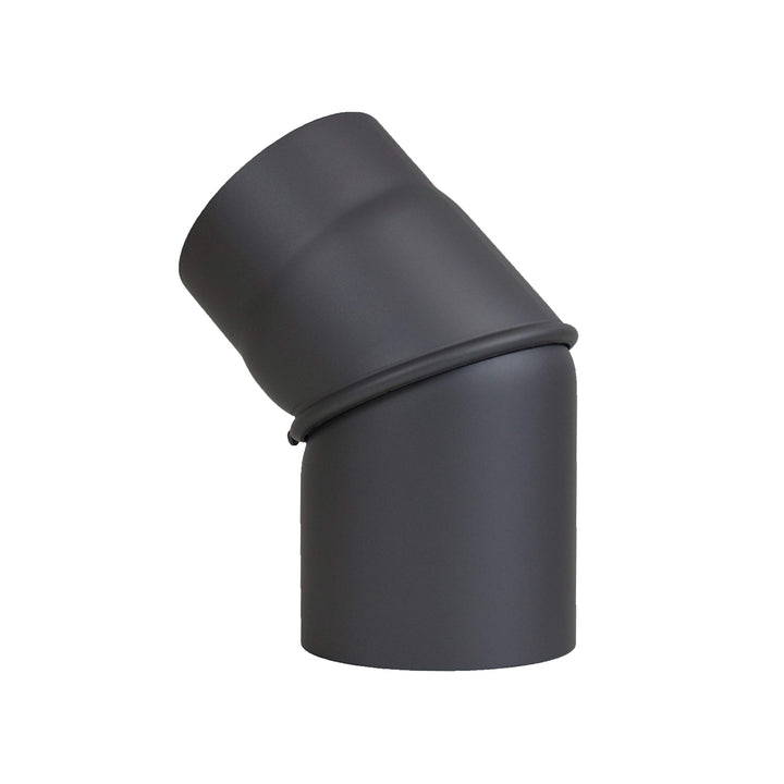 LANZZAS Ofenrohr Bogen 0-45° verstellbar, im Durchmesser, DN Ø 120 mm, Farbe: schwarz-metallic - wei