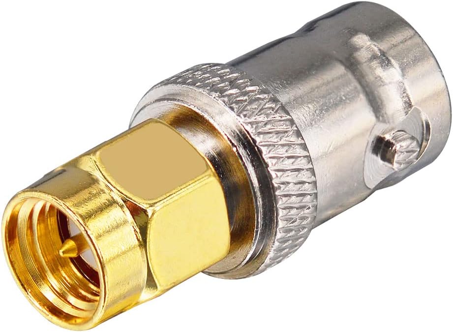 Boobrie Adapter BNC SMA Koaxialstecker SMA Stecker auf BNC-Buchse, Koaxialadapter für Antennen RF Ge