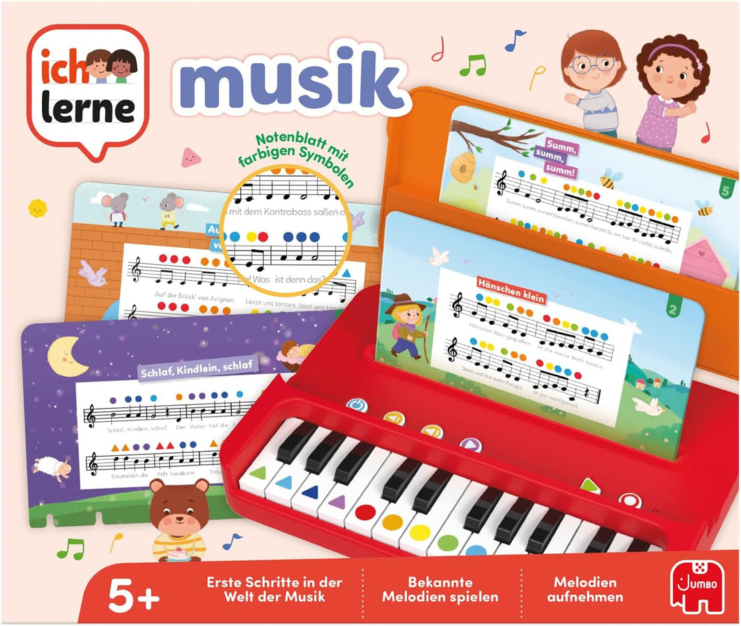 Jumbo Ich lerne Musik - Musik-Lernspiele für Kinder - Noten Lernen und Melodien aufnehmen - Inkl. 12