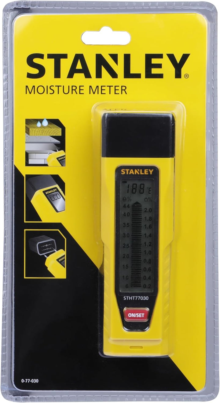 Stanley Feuchtigkeitsmesser (display mit Balkengrafik und zwei Messskalen, schlagfestes Gehäuse)