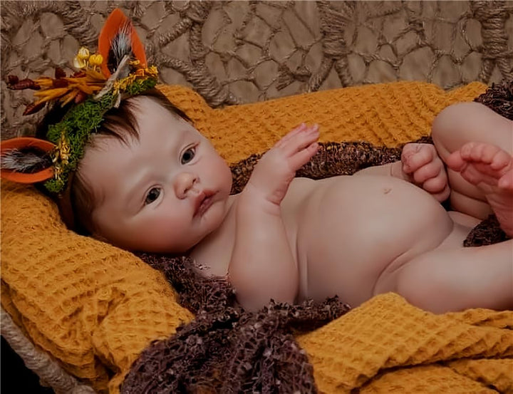 Reborn Puppen Mädchen Reborn Baby - 20 Zoll lebensechte Babypuppe Körper aus weichem Vinyl Sieht aus