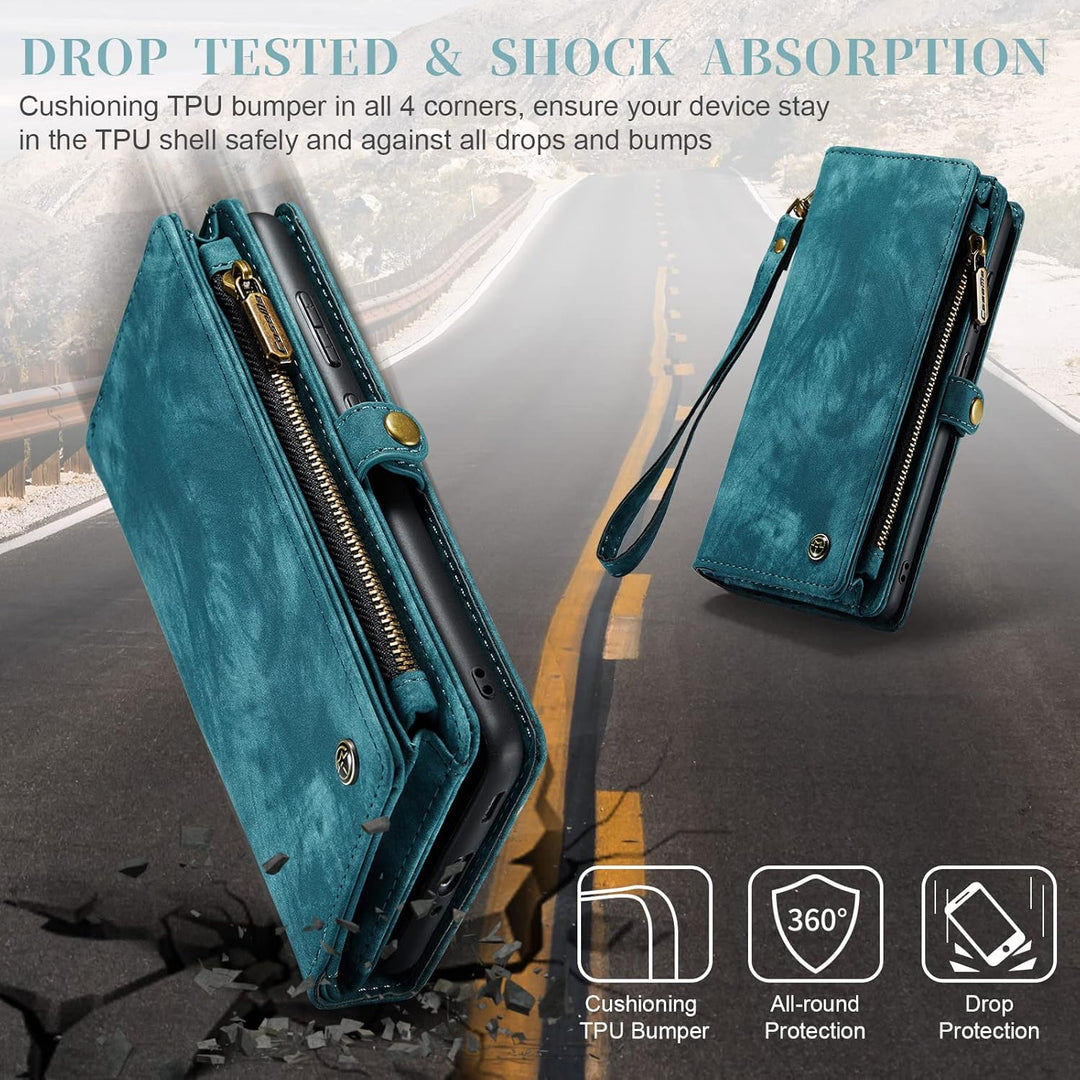 UFinetech Abnehmbar Samsung Galaxy S20 FE Hülle Tasche Handy Leder TPU Kartenfach Flip Magnetisch Re