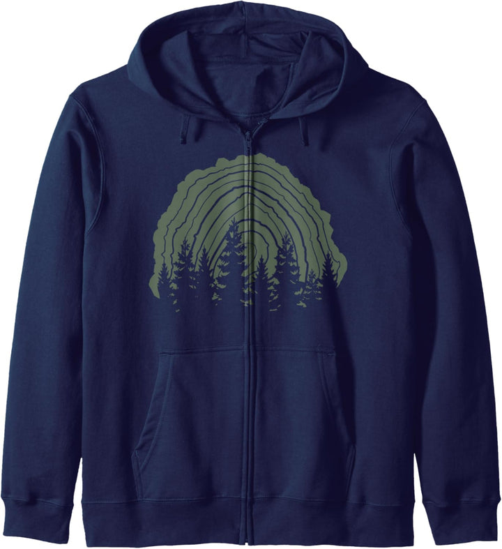 Wood Stump Tree Line Silhouette Kapuzenjacke