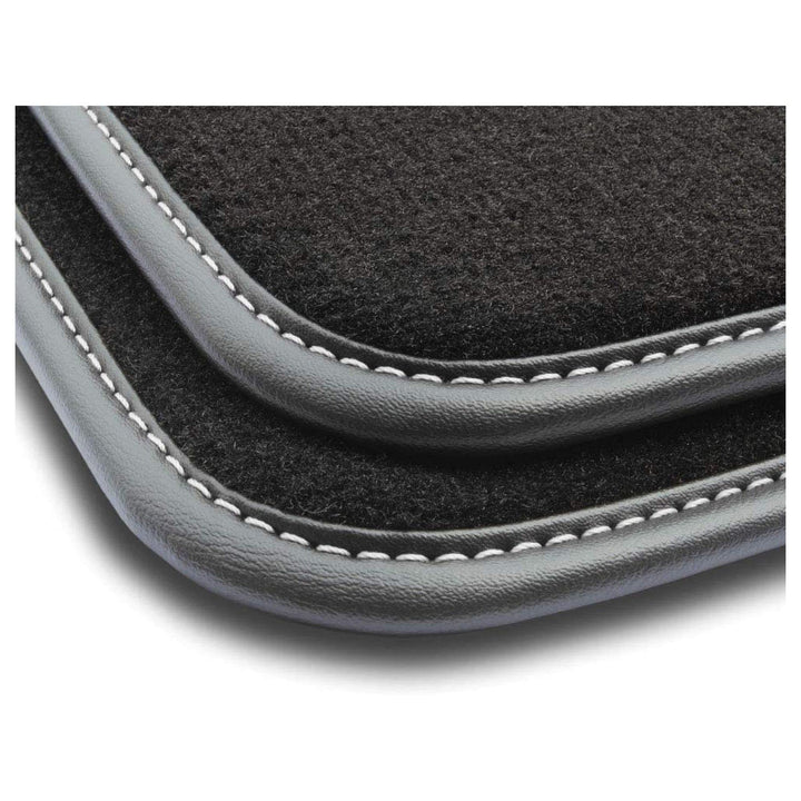 M MOTOS Velours Premium fussmatten Auto kompatibel mit SEAT Leon I 1999-2006 - Premium, Leder, Weiss