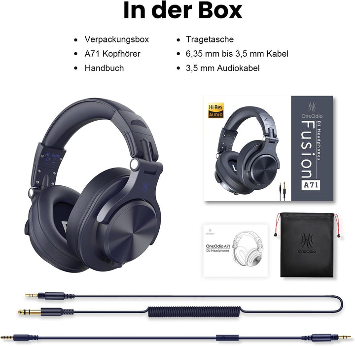 OneOdio Kopfhörer Over Ear, DJ Kopfhörer mit Kabel, Professionell Geschlossener Studio HiFi Kopfhöre
