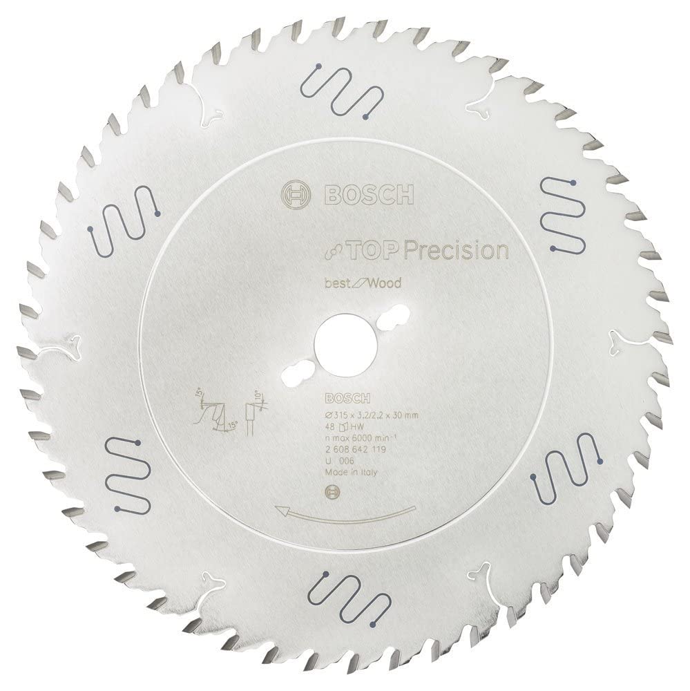 BOSCH Kreissägeblatt Top Precision Best für Wood, 315 x 30 x 3,2 mm, 48, 2608642119, 315 x 30 x 3,2