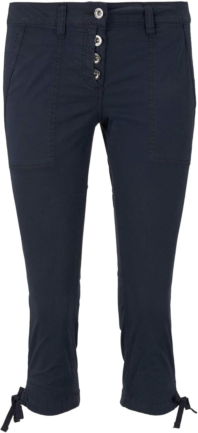TOM TAILOR Damen Geknöpfte Tapered Relaxed Hose 34 10668 - Sky Captain Blue, 34 10668 - Sky Captain