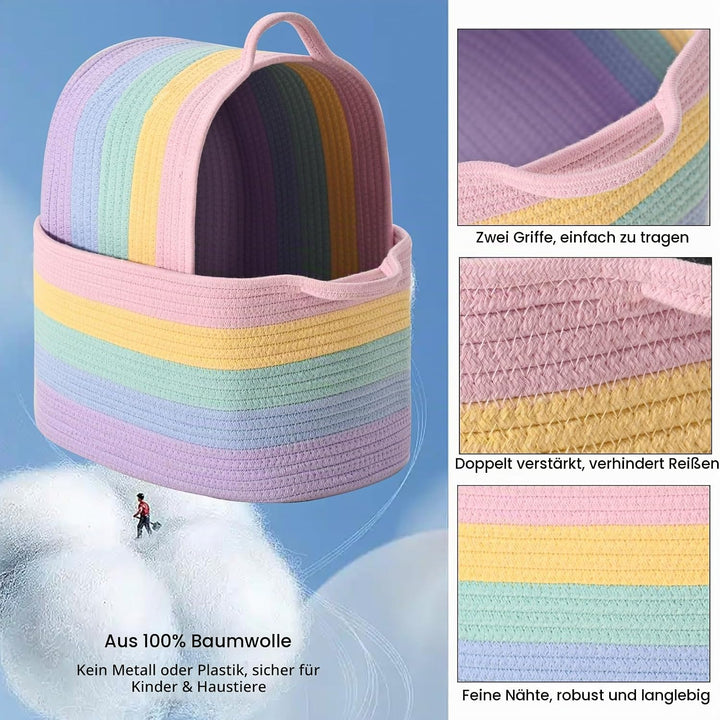 Baumwollseil gewebter Aufbewahrungskorb, verwendet für Baby Hamper Spielzeug Organizer, Geschenkkörb