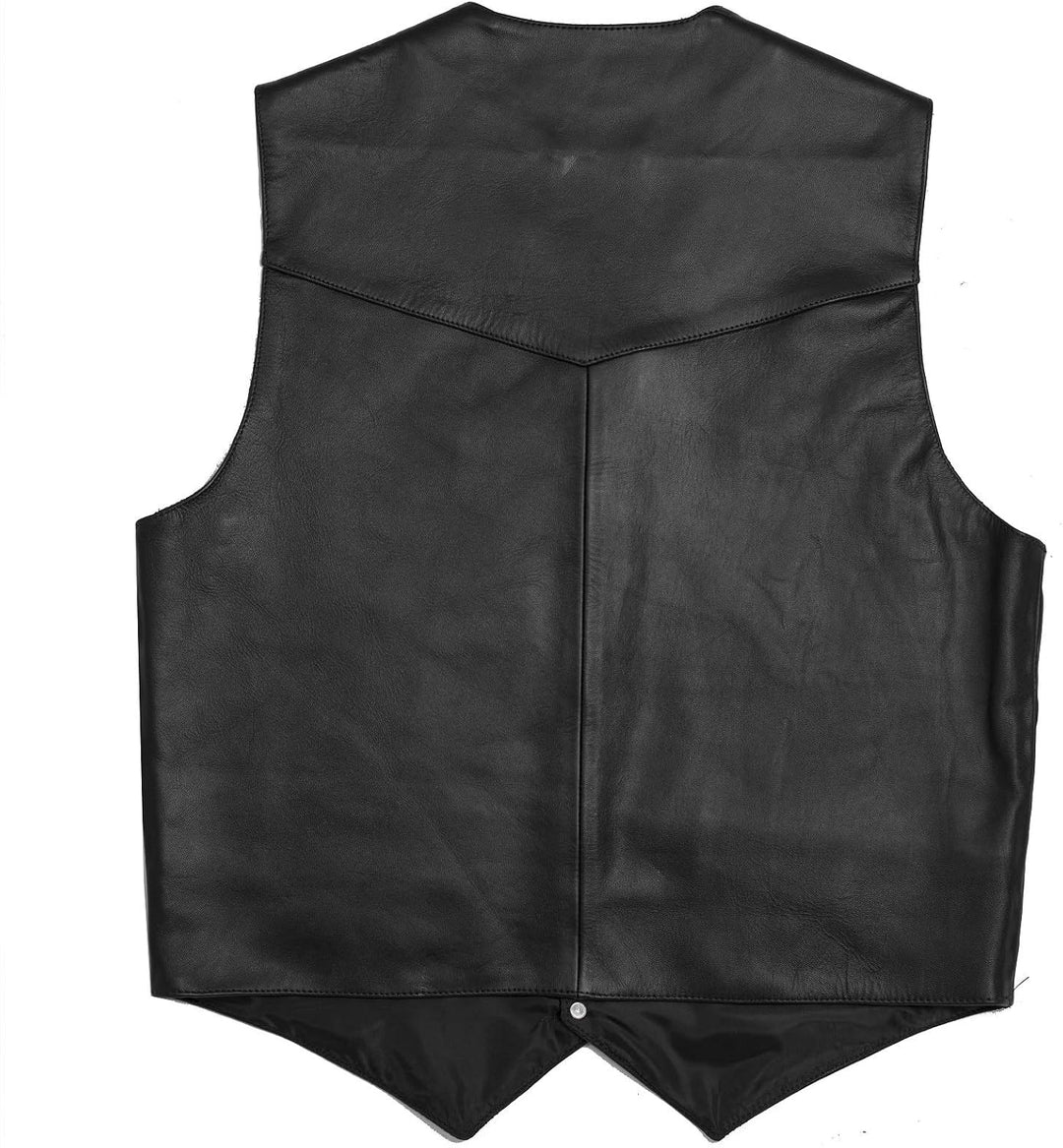 Lederweste Anilin Herren Motorrad Custom Rindsleder Brando Schwarz L L Schwarz, L Schwarz