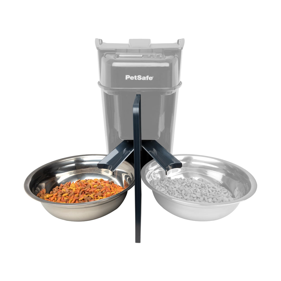 PetSafe 2 Tierfutterteiler mit nur einem Napf, Futterautomat für zwei Hunde oder Katzen, BPA-freier