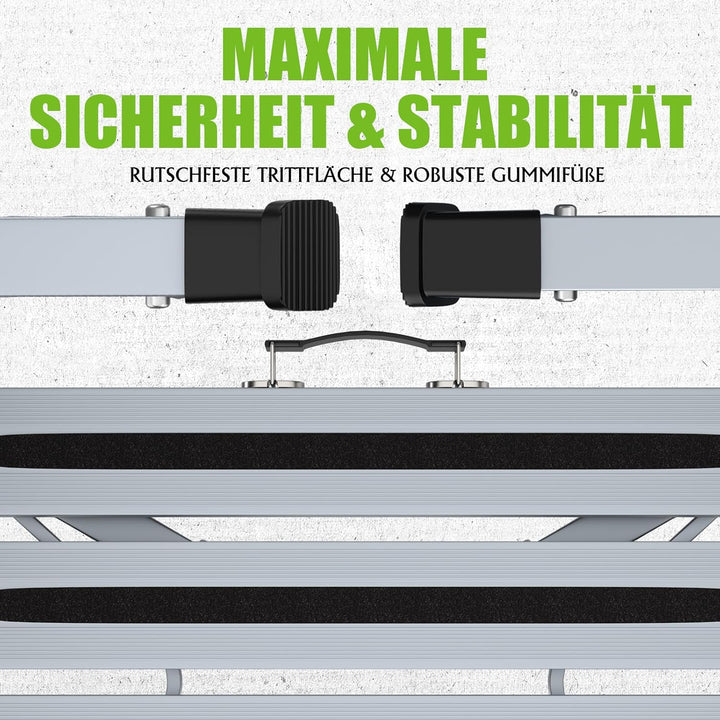 GARDTECH Wohnwagen Trittstufe, Aluminium Klapptritt Max Belastung 150 kg Höhenverstellbar für Carava