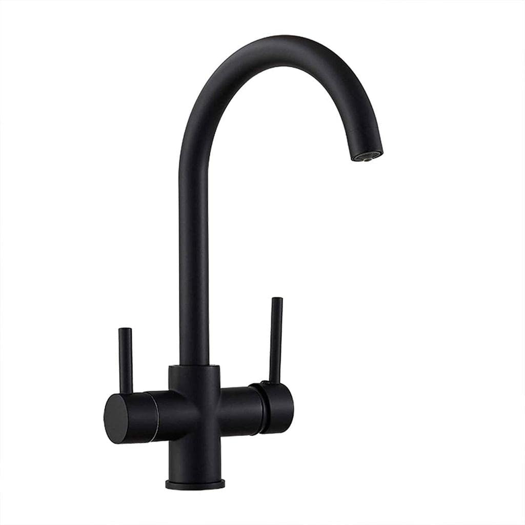 Drei-Wege-Wasserhahn 3 in 1 Armatur Küche Schwarz Wasserhahn Wasserfilter 1713