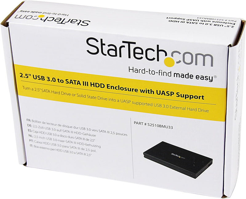 StarTech.com 2,5" Externes Festplattengehäuse mit UASP - SATA III 6 Gbit/s - USB 3.0 5Gbit/s SuperSp