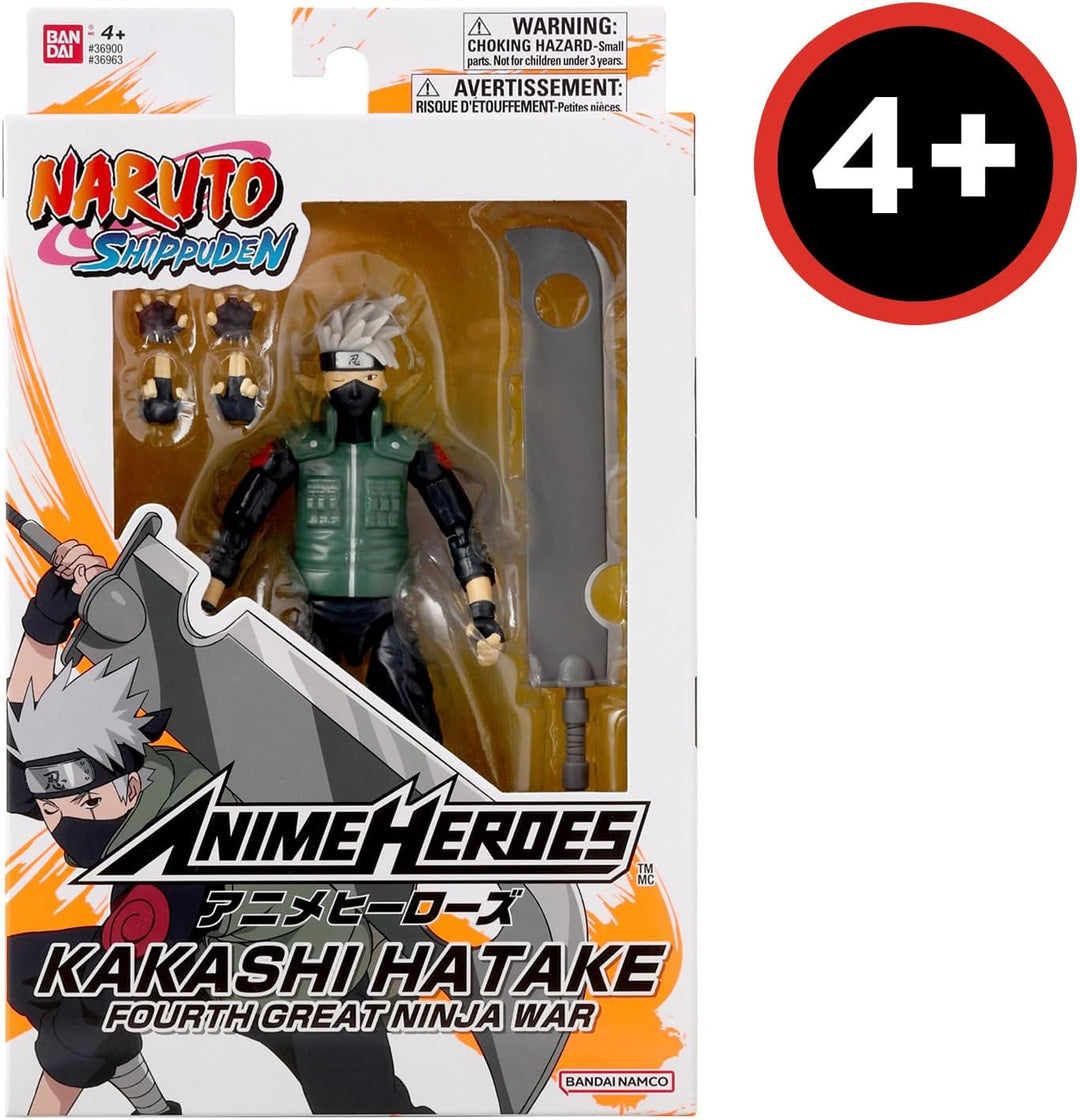 Bandai – Anime Heroes – Naruto Shippuden – Anime-Heldenfiguren 17 cm – Kakashi Hatake (Fourth Great