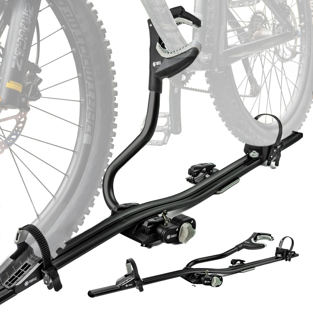 Turtle Pro-S | Fahrradträger, Fahrrad Dachträger, Universeller Fahrradhalter fürs Autodach | Abschli