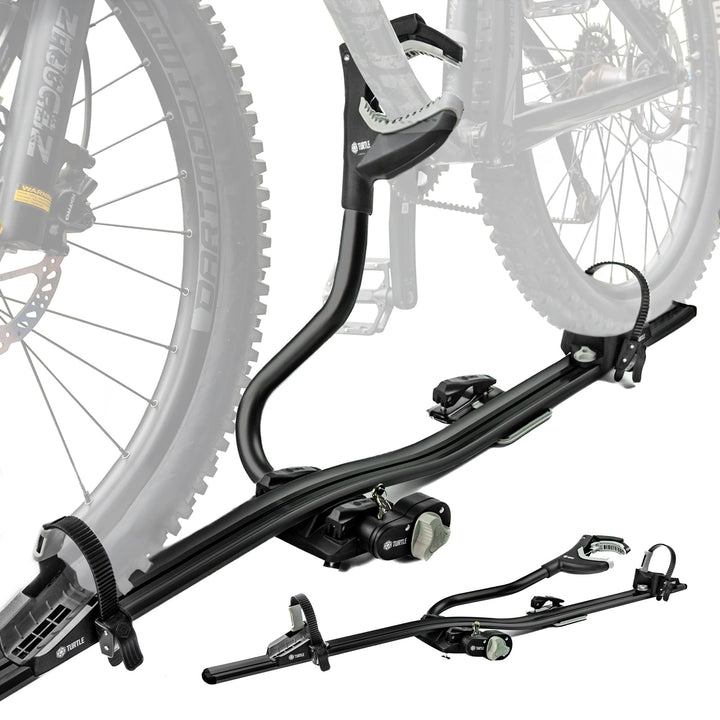 Turtle Pro-S | Fahrradträger, Fahrrad Dachträger, Universeller Fahrradhalter fürs Autodach | Abschli