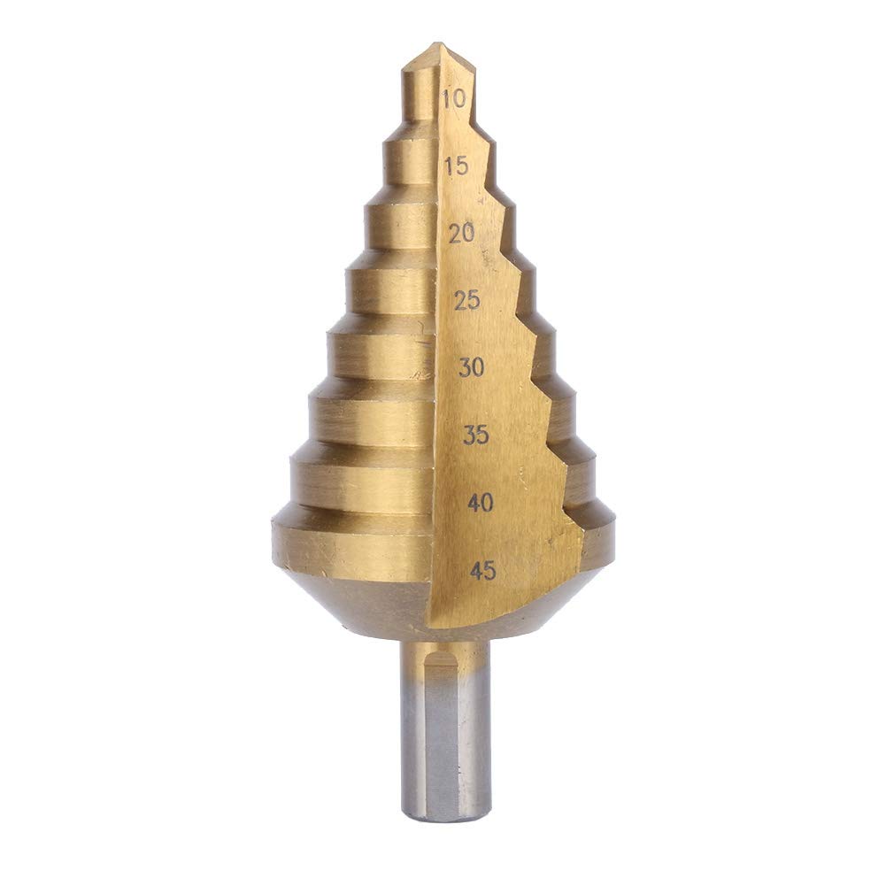 Yosoo HSS Beschichtetes Pagoda Stufenbohrer Kegelbohrer für Elektrowerkzeug 10-45 mm