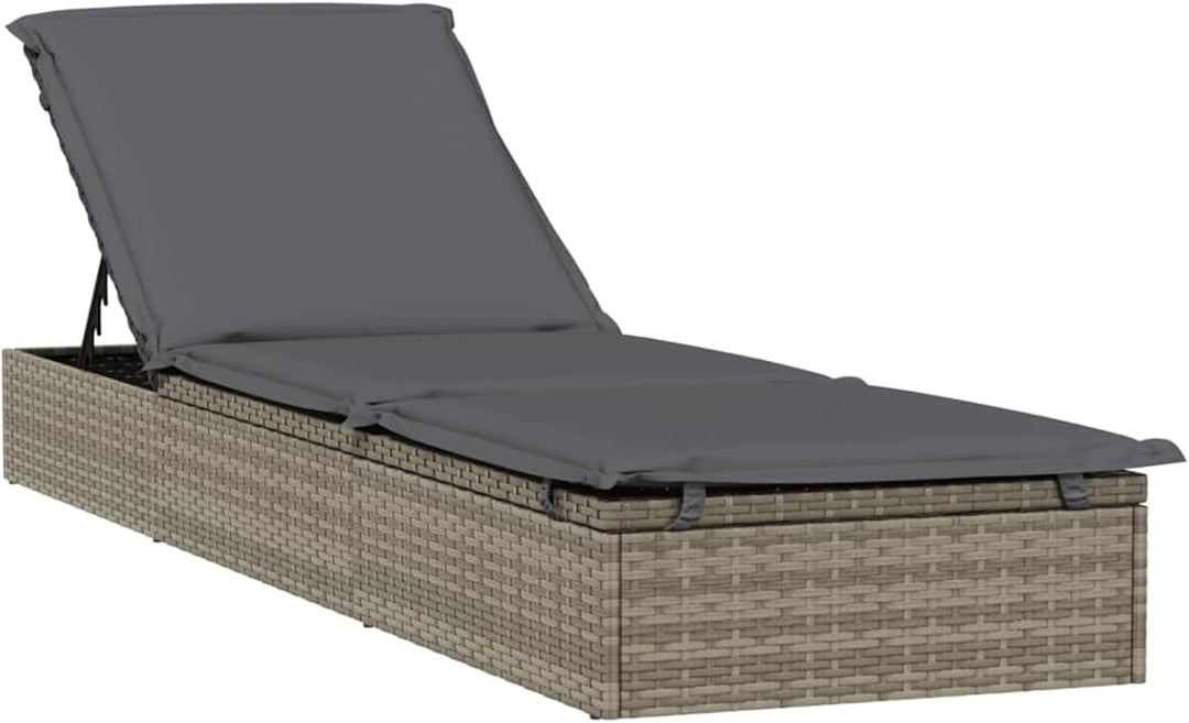 Yolola Sonnenliege mit Dach, Gartenliege mit Runddach, Poly Rattan, bis 150 kg belastbar, Rückenlehn