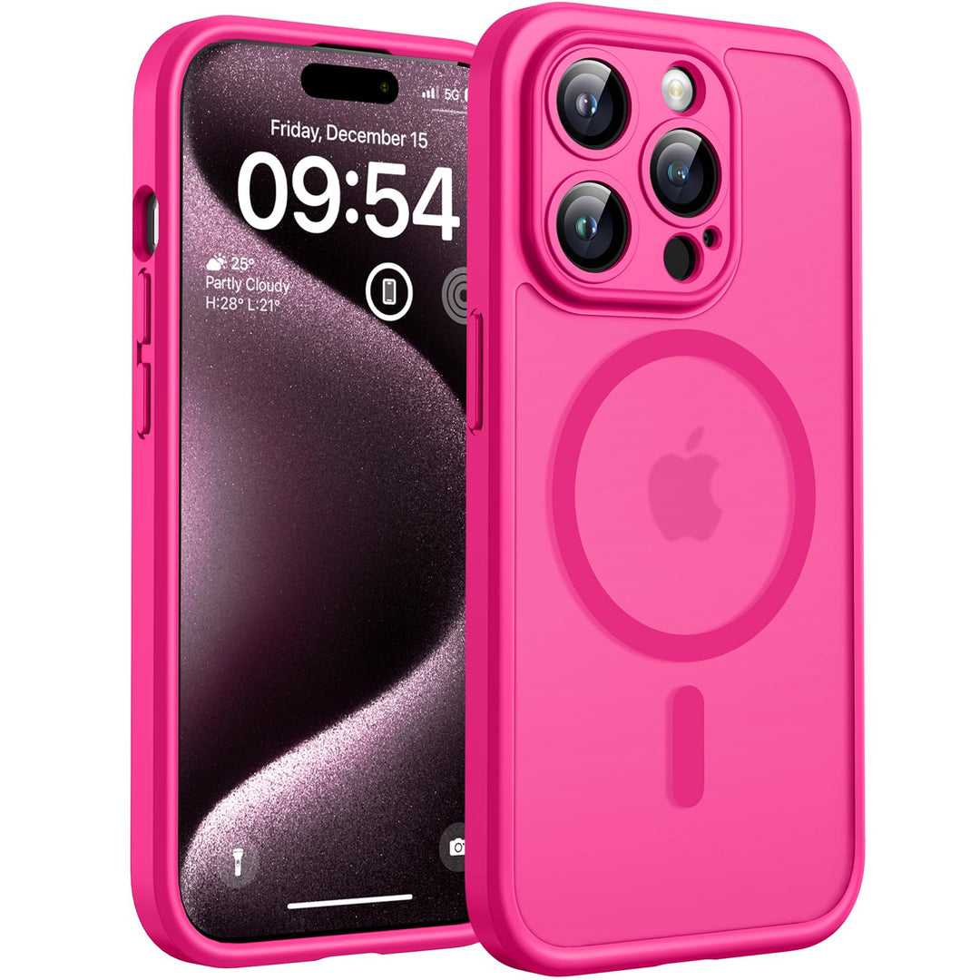 TOCOL für iPhone 15 Pro Max Hülle für Magsafe, Vollständiger Kameraschutz Stossfest Kratzfest Transl