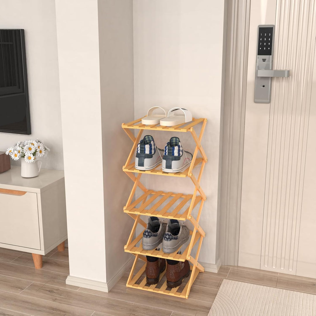 LANTUS Schmales Schuhregal, tragbar, zusammenklappbar, ohne Installation, freistehendes Schuhregal f