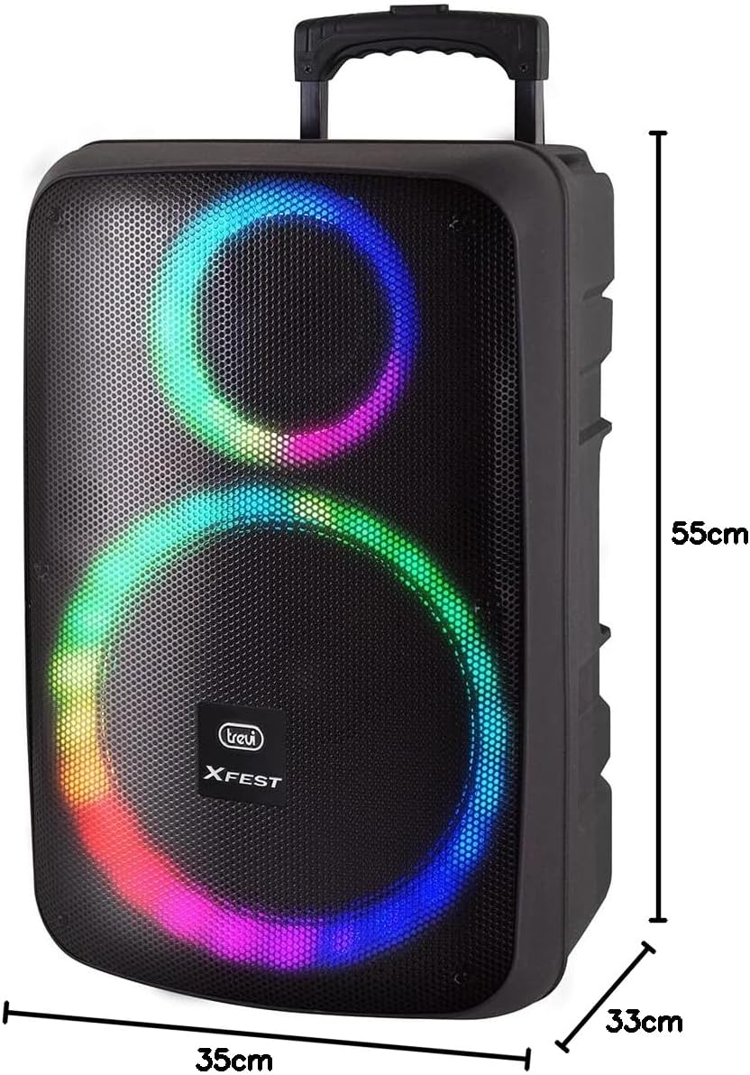Trevi XFest XF 1250 KB, Standlautsprecher, Tragbarer Lautsprecher mit Verstärker 90W, Karaoke-Musikb