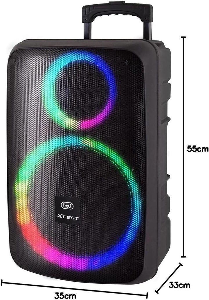 Trevi XFest XF 1250 KB, Standlautsprecher, Tragbarer Lautsprecher mit Verstärker 90W, Karaoke-Musikb