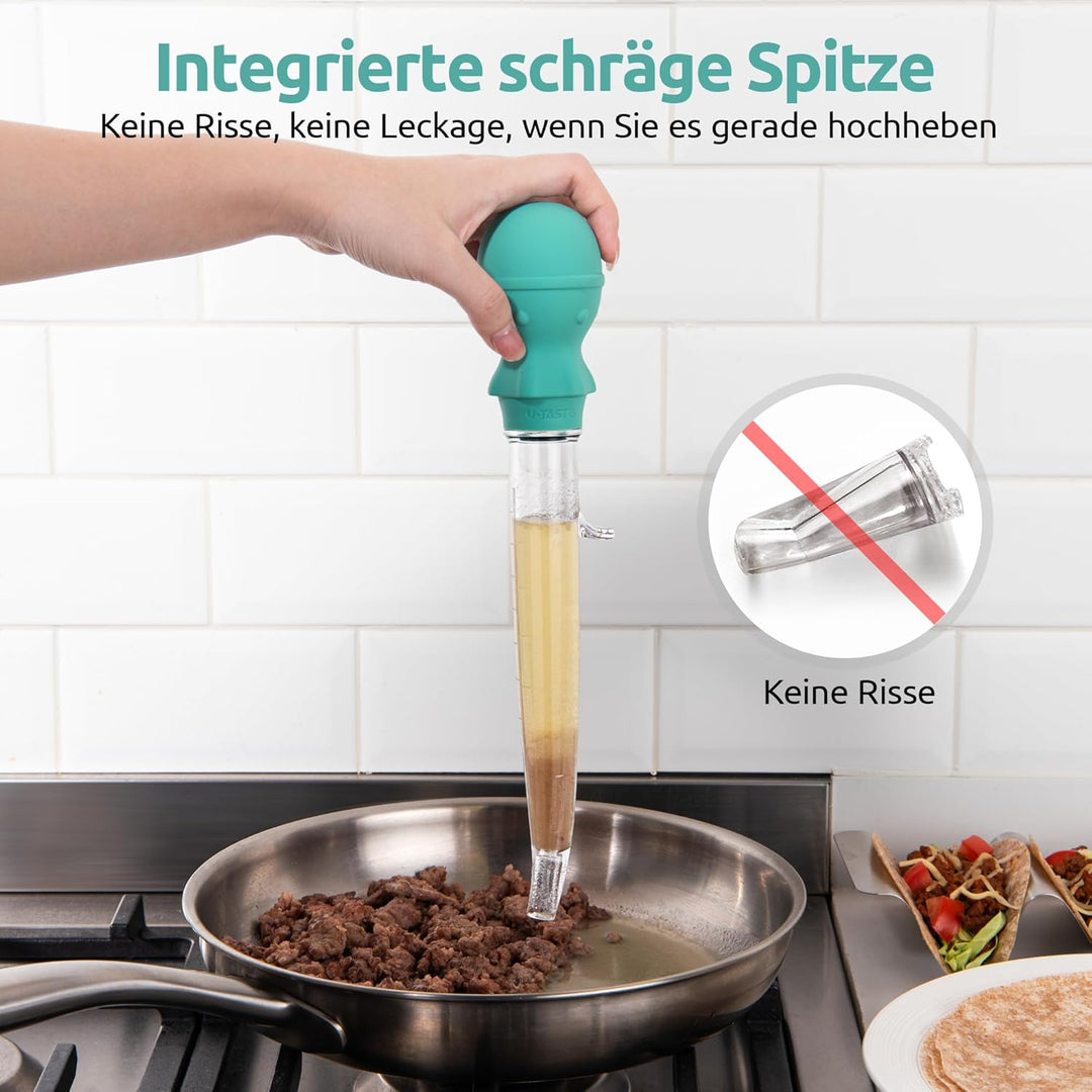 109℃ Hitzebeständige Grosse Abgewinkelte Bratenspritze: U-Taste Tritan Putenfleisch-Fettpipette mit