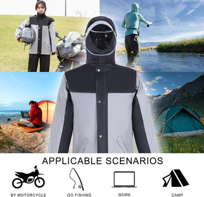 Ynport Crefreak Wasserdichte Regenanzüge für Herren Outdoor Arbeit Regenjacke und Hose Unisex Regena