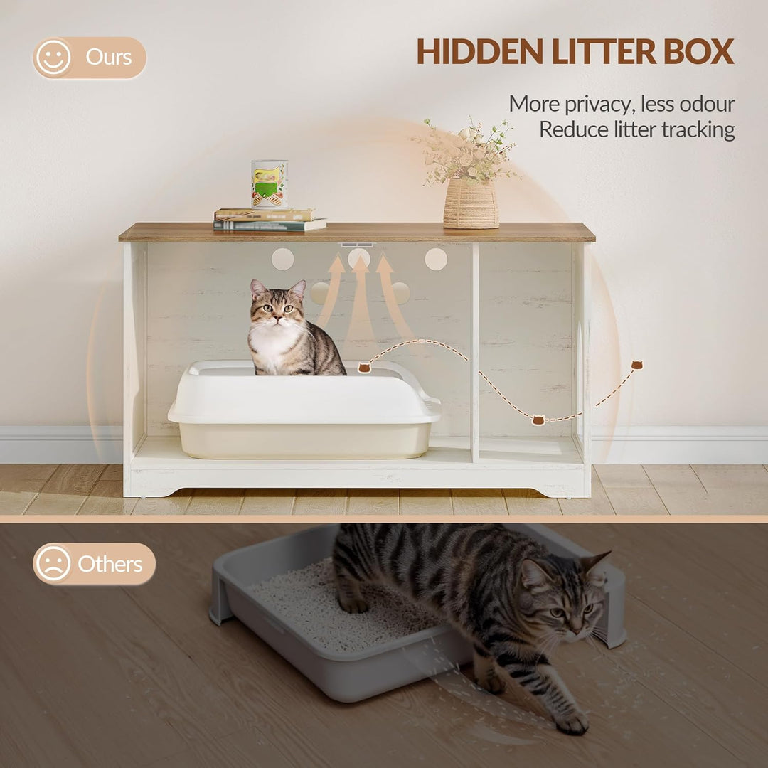 Katzenklo Schrank, Katzenklo Versteckt Schrank Möbel, Katzenhaus Holz, Katzenschrank Beistelltisch m