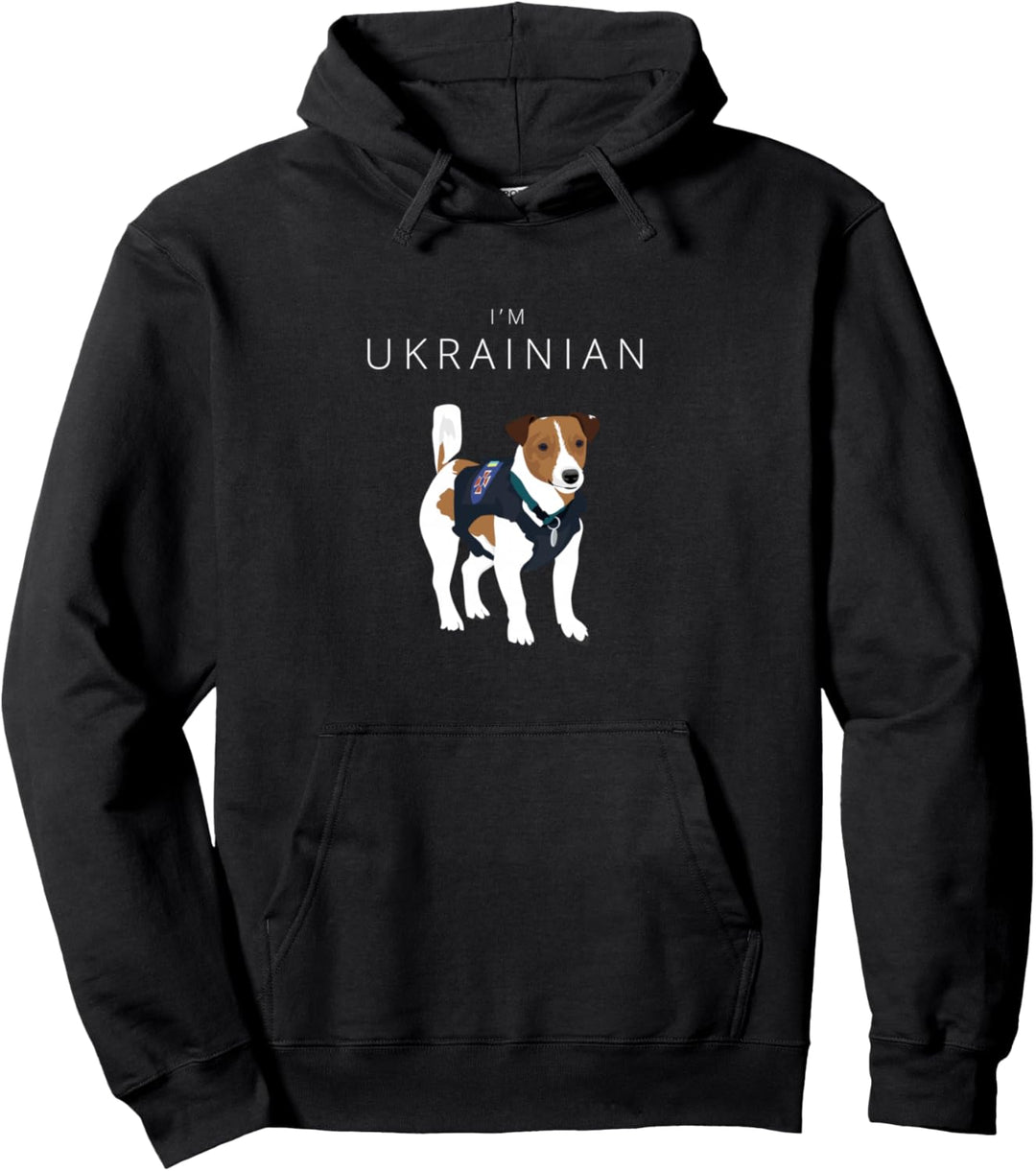 Ich bin ukrainische berühmte Hundeschutzpatron Ukraine Flagge Pullover Hoodie