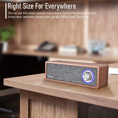 Smalody Holz Retro-Bluetooth-Lautsprecher, Tragbare Mini-Bluetooth-Lautsprecher, Vintage-Holzlautspr