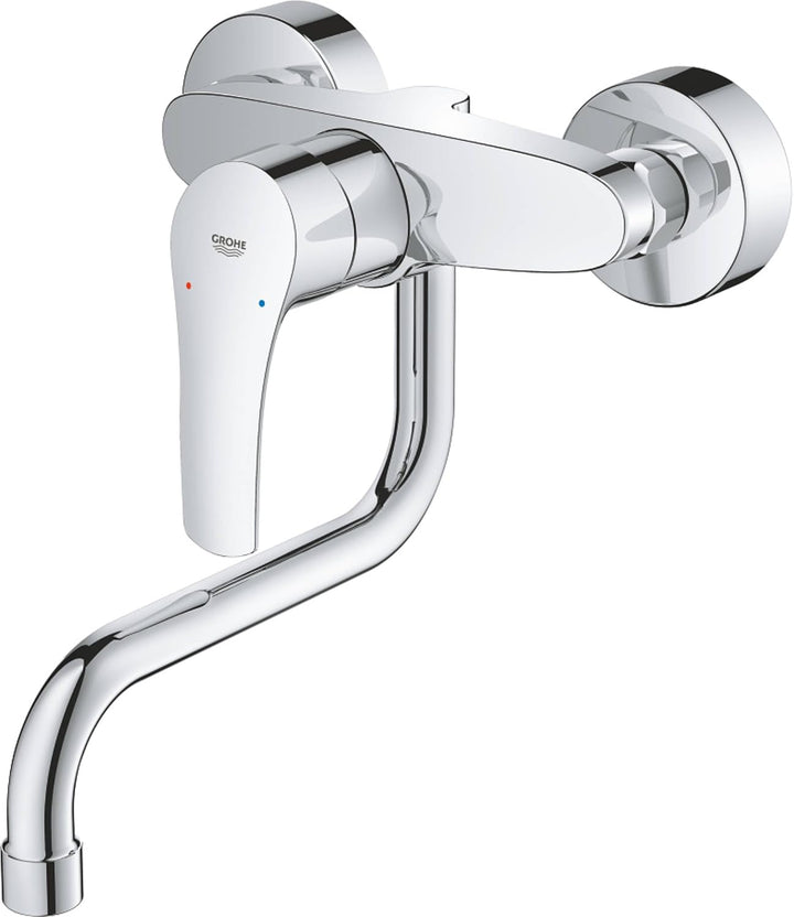 Grohe Wand-Spültisch-Einhebelmischer Eurosmart chr, schwenkb. Auslauf, Ausladung 216mm